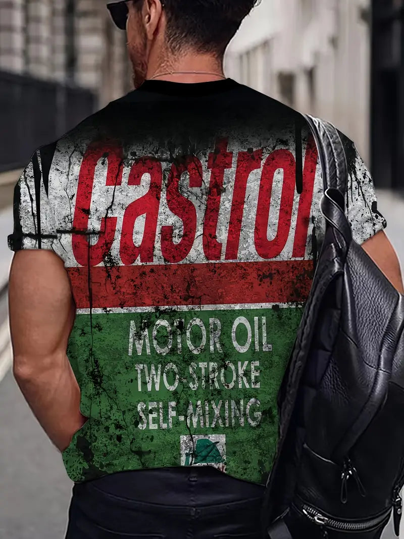 CASTROL Stylish Motorcycle Graphic Tee