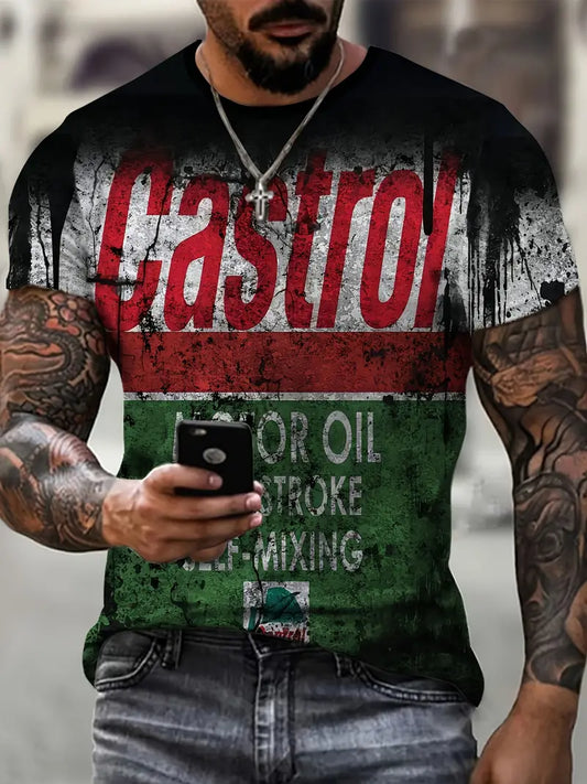 CASTROL Stylish Motorcycle Graphic Tee